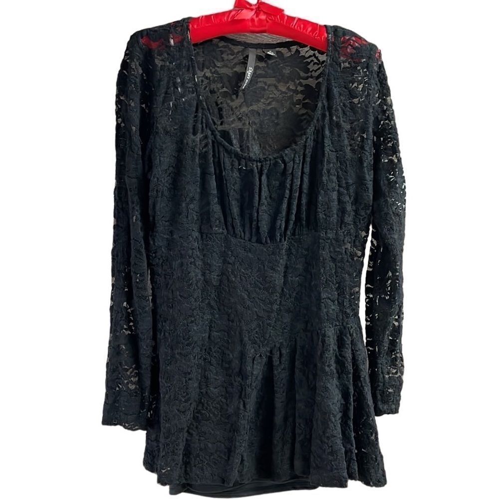 Skyes Lace Long Sleeve Blouse, Size Medium, Black - Picture 2 of 5